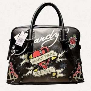 Ed Hardy “Broken Hearts and Fairytales" Satchel Bag